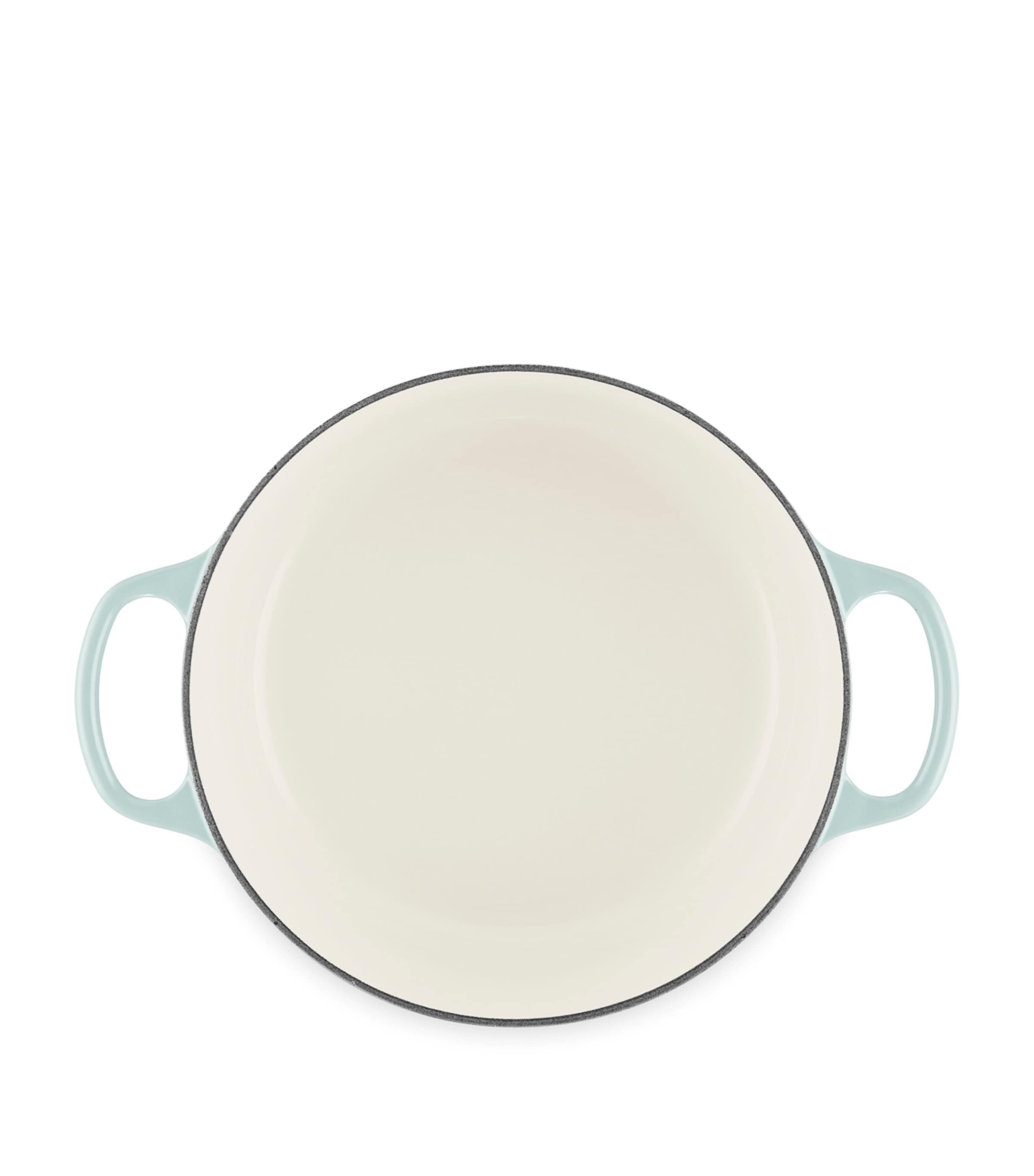 Le Creuset Cast Iron Round Casserole Dish (24cm) Sea Salt Image 4