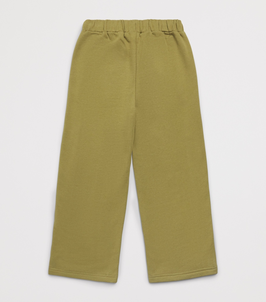Palm Angels Kids Cotton Drawstring Sweatpants (4-12+ Years) Olive Drab Image 2