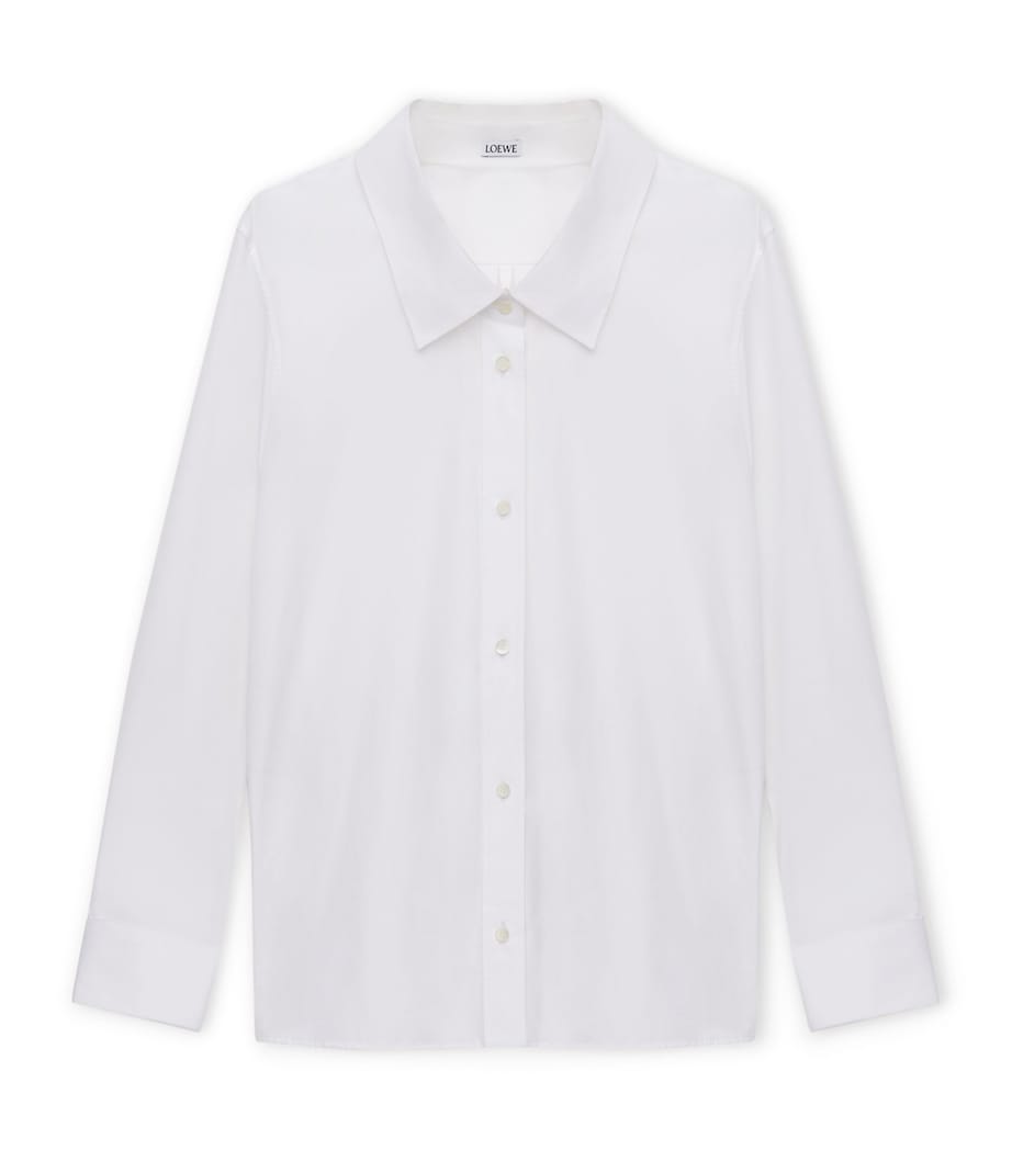 Cotton Cufflink-Detail Shirt WHITE Image 1