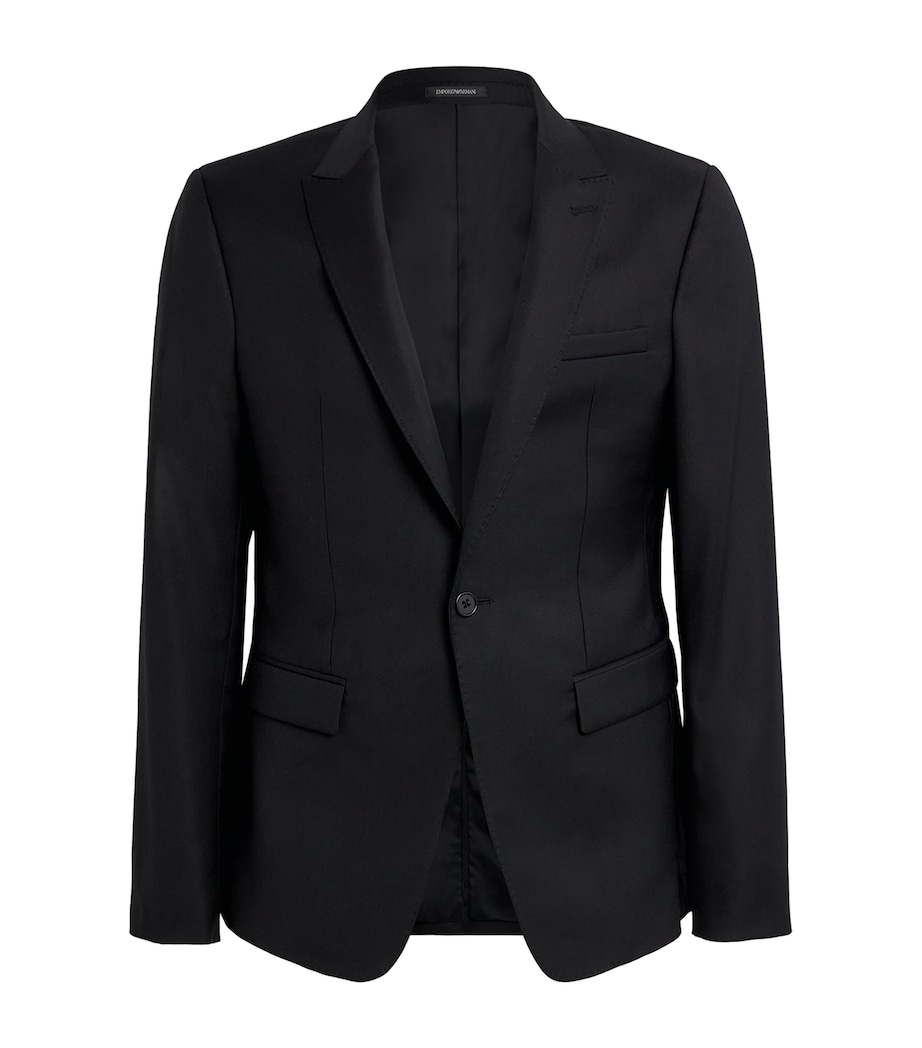 Emporio Armani Mens Wool Single-Breasted Blazer Image 1