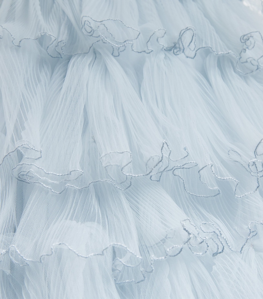 Ruffled Embellished Dress (2-14 Years) BLUE Image 3
