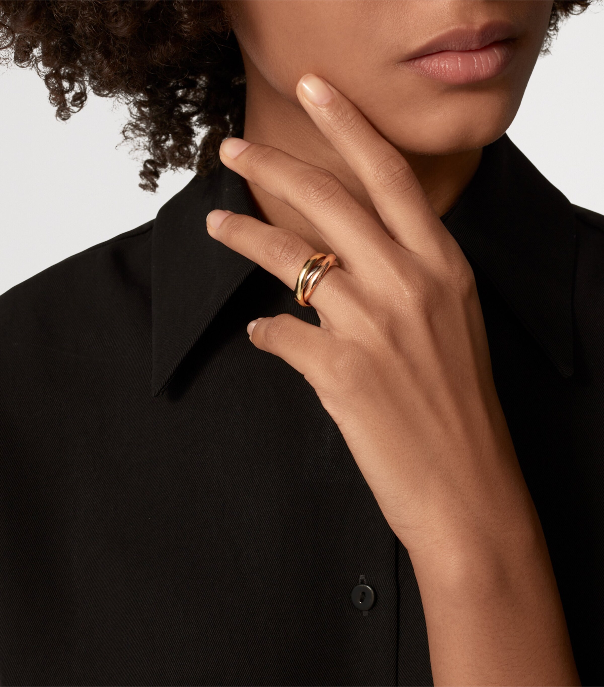 Cartier Medium White, Yellow and Rose Gold Trinity Ring