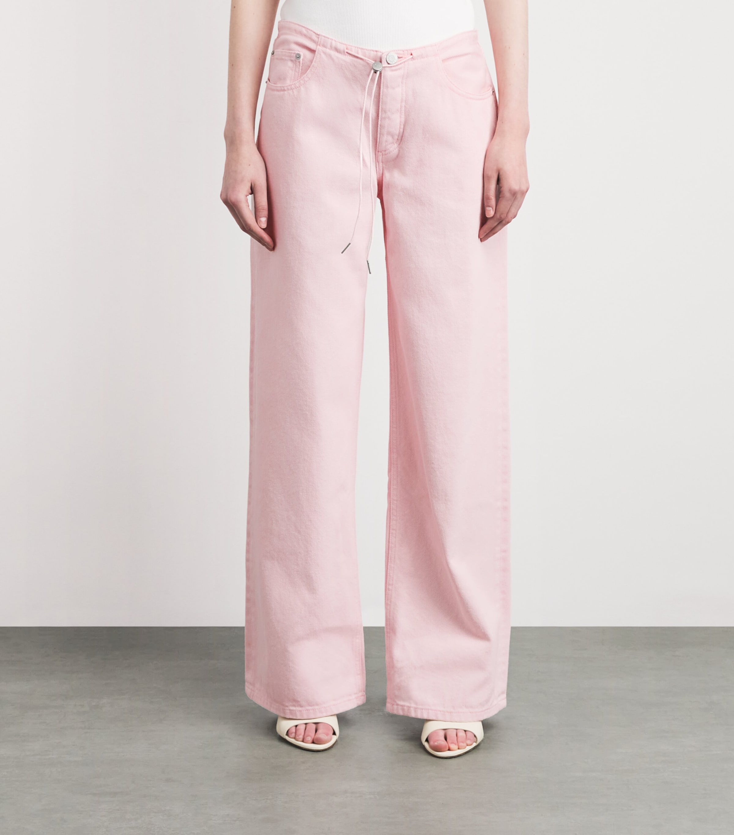 STILL HERE Womens Cool Wide-Leg Jeans Pink Image 4