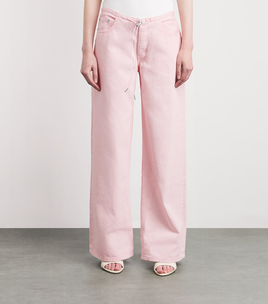 STILL HERE Womens Cool Wide-Leg Jeans Pink Image 4