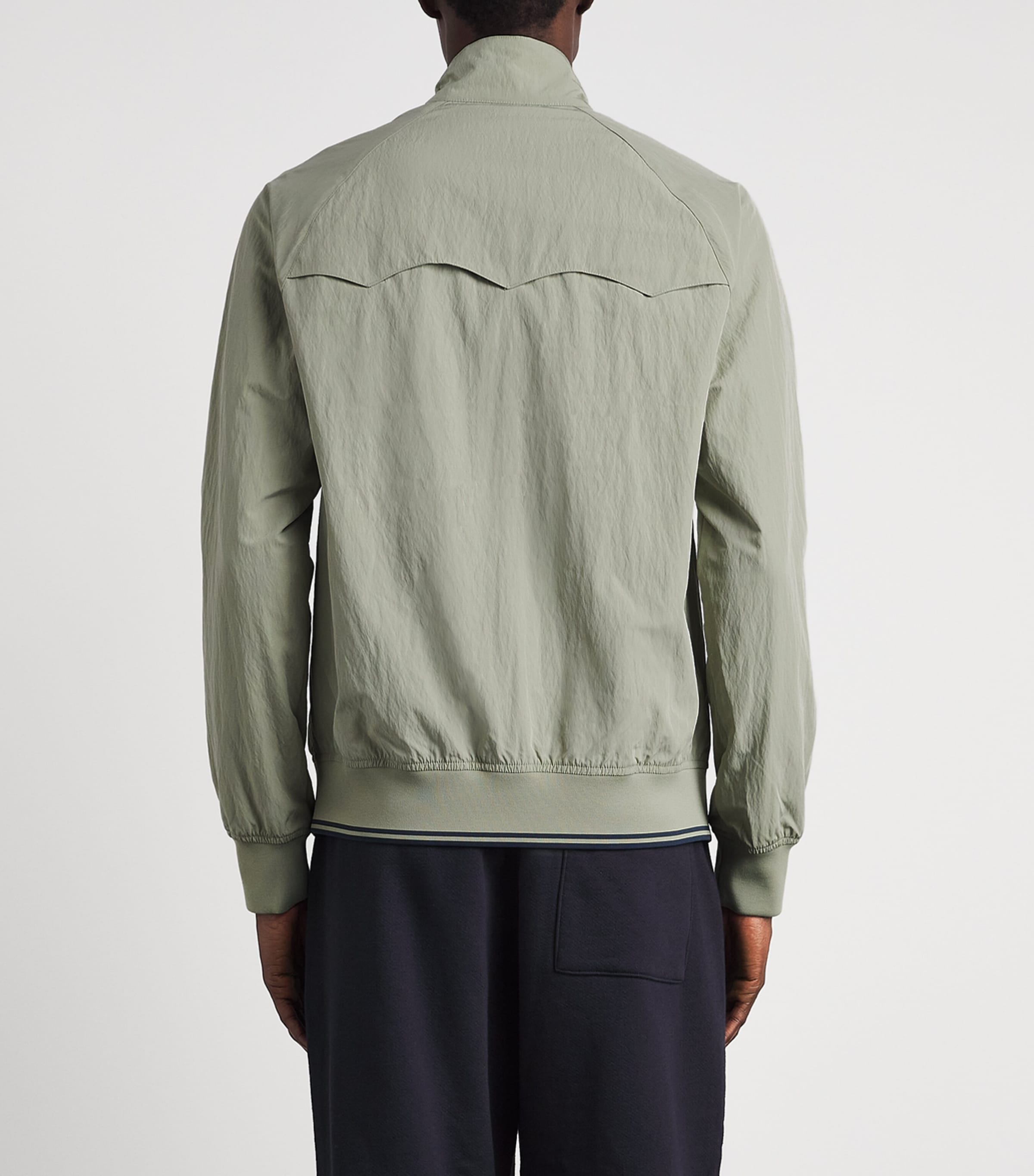 Fred Perry Mens Crinkle Harrington Jacket Seagrass Image 5