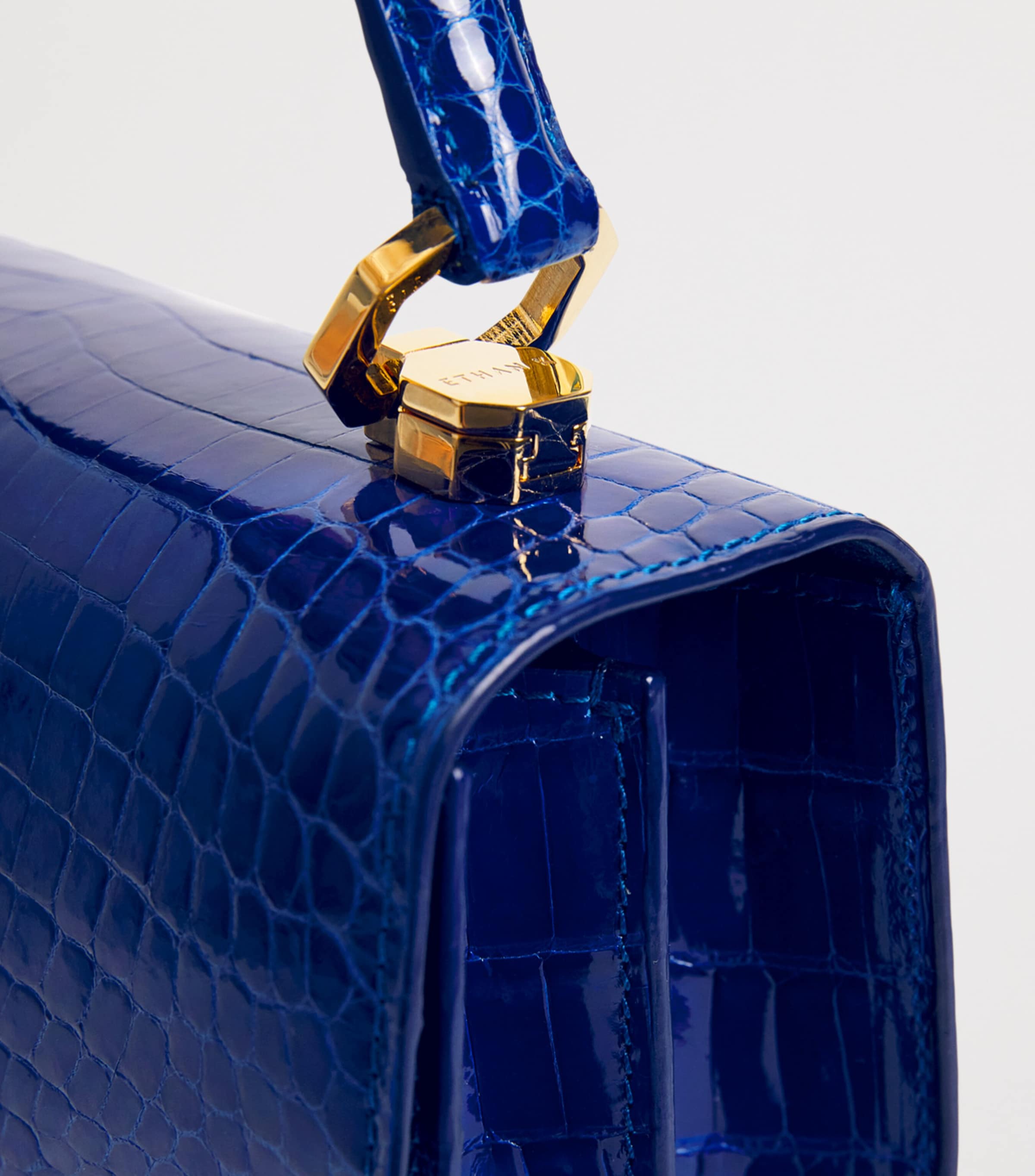 Ethan K Crocodile Leather Infinity Top-Handle Bag Bs Vedra Night Image 5