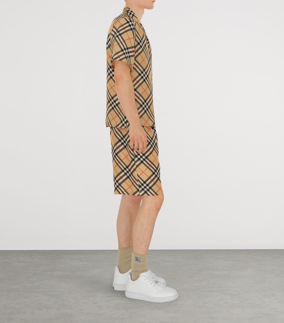 Oversized Silk Check Shirt SAND IP CHECK Image 3