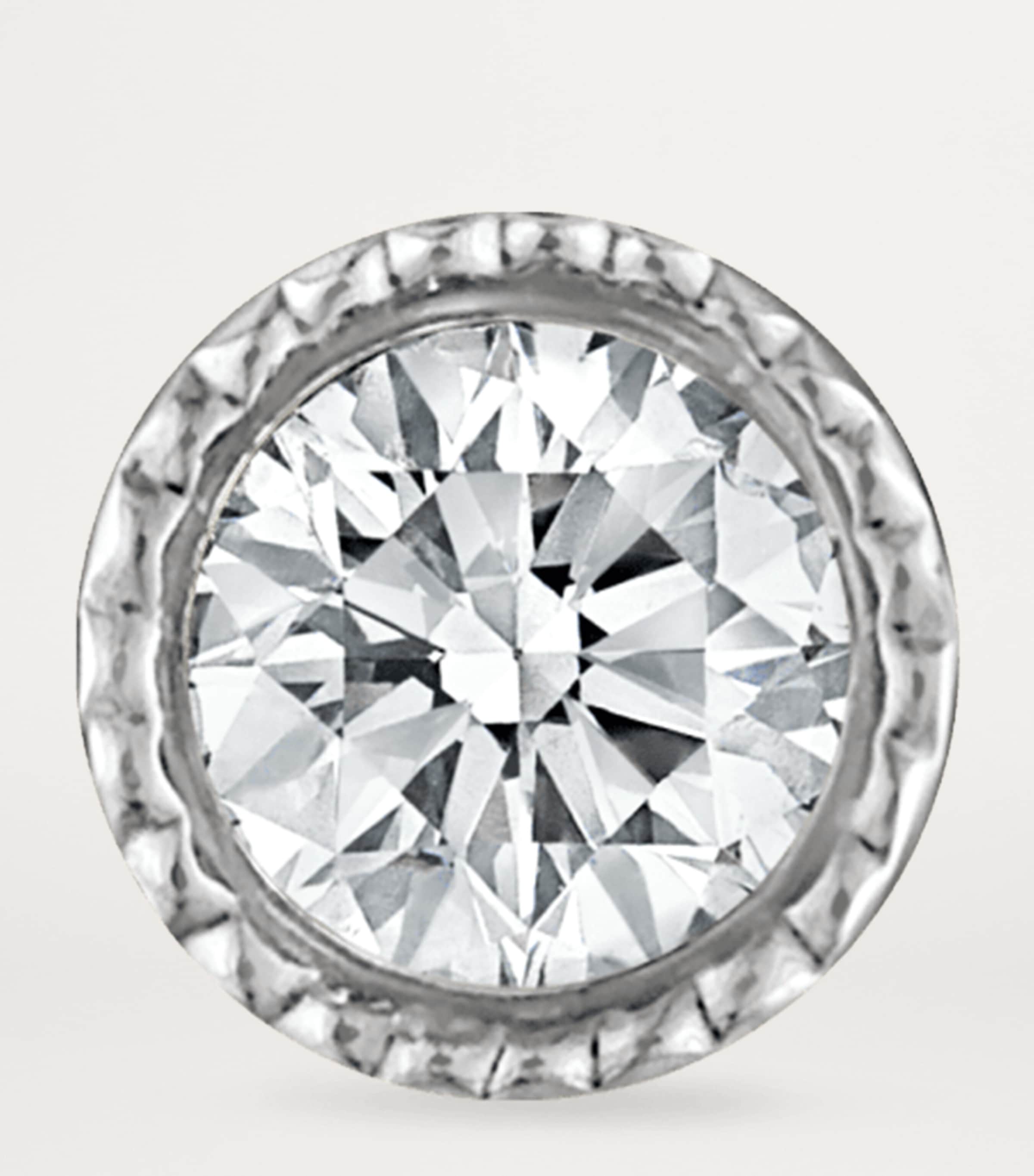 White Gold Scalloped Set Diamond Threaded Stud Earring (1.5mm) WHITE GOLD Image 2