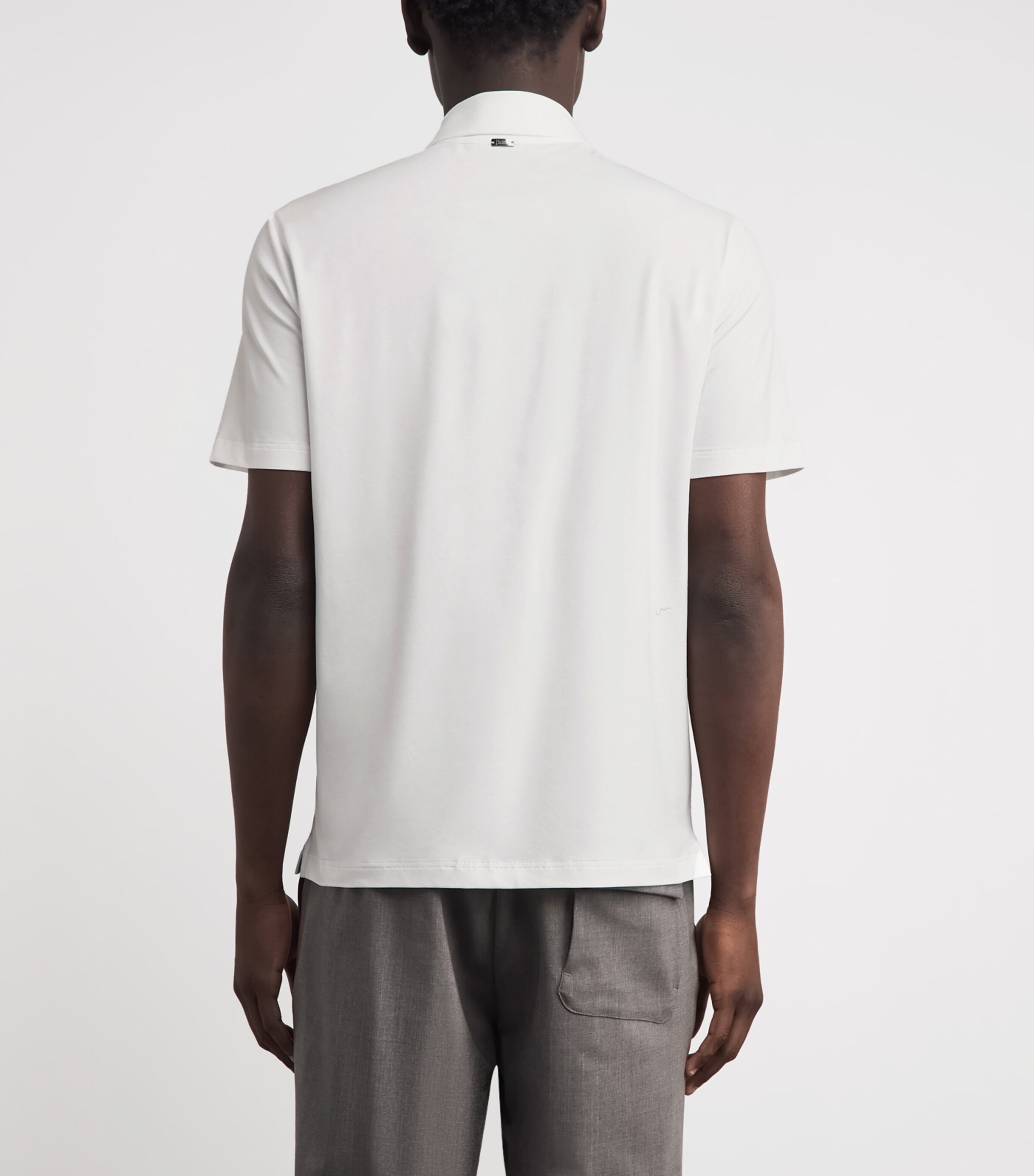 Herno Mens Stretch-Cotton Polo Shirt White Image 5