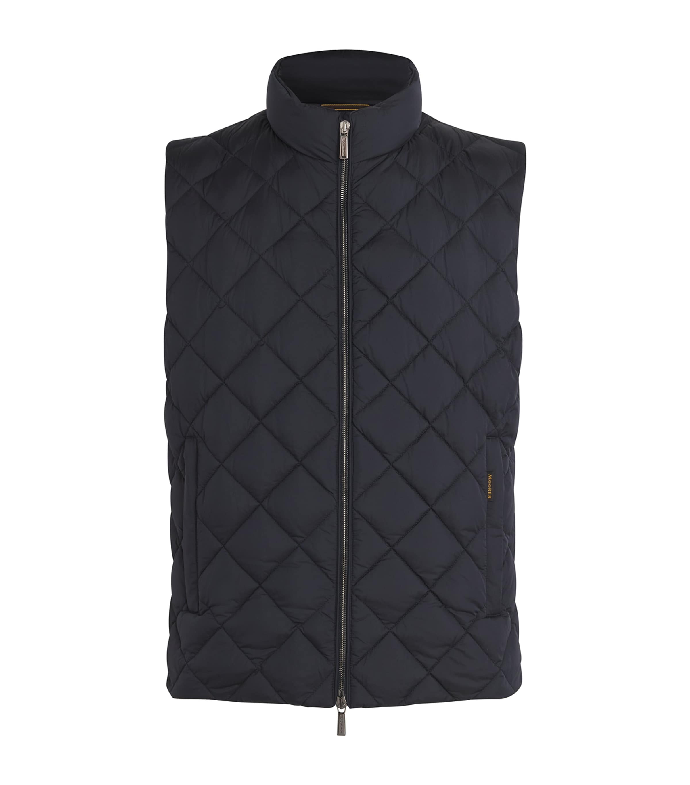 Shop Moorer Quilted Vando Gilet In Navy