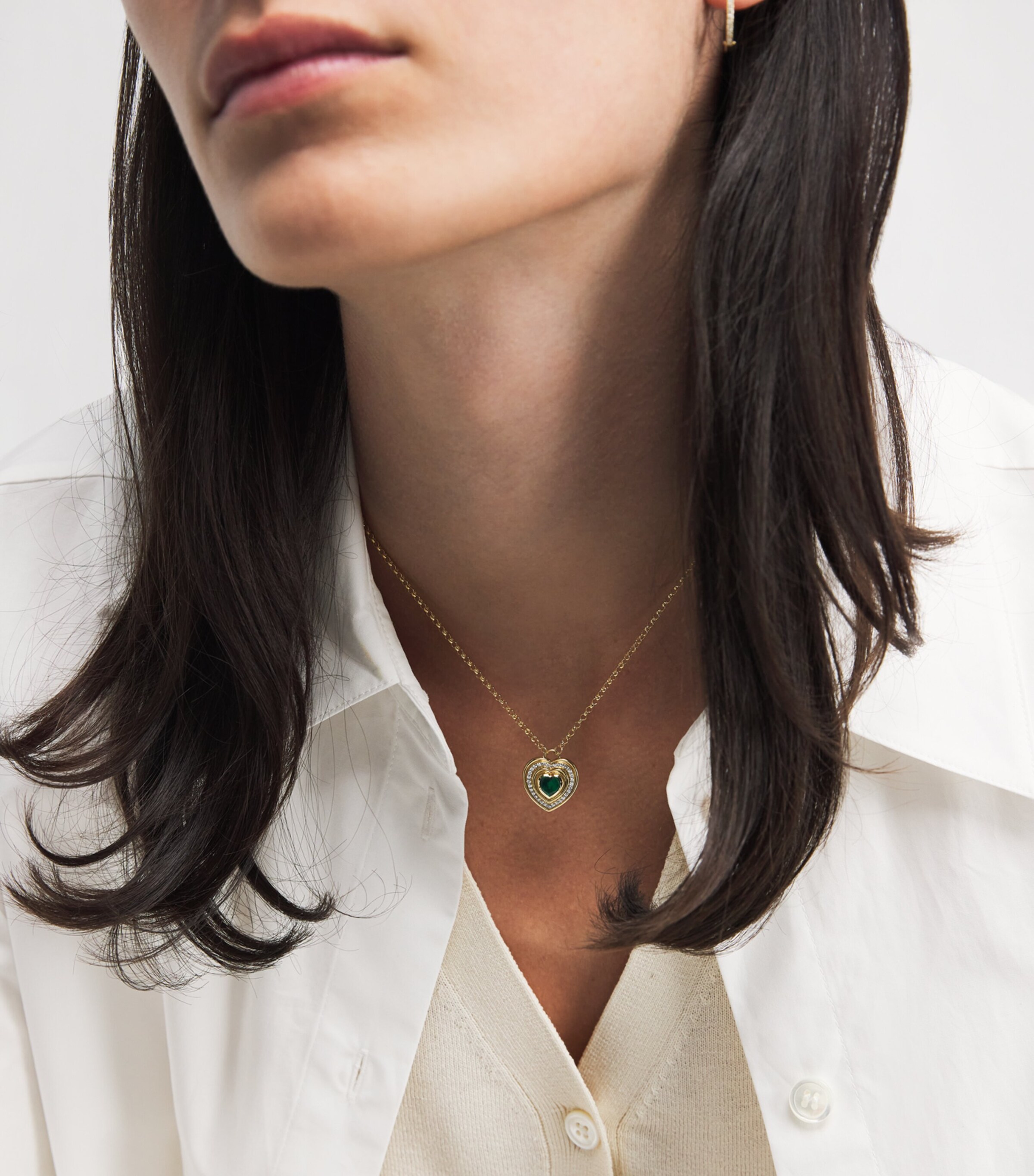L'ATELIER NAWBAR Yellow Gold and Diamond Lot N*91 Mimette Heart Necklace Yellow Gold Image 2