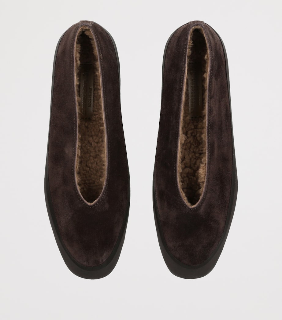 Suede Apres Ski Flats DARK BROWN Image 4