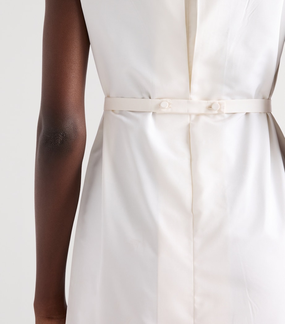 Prada Womens Silk Faille Midi Dress White Image 6