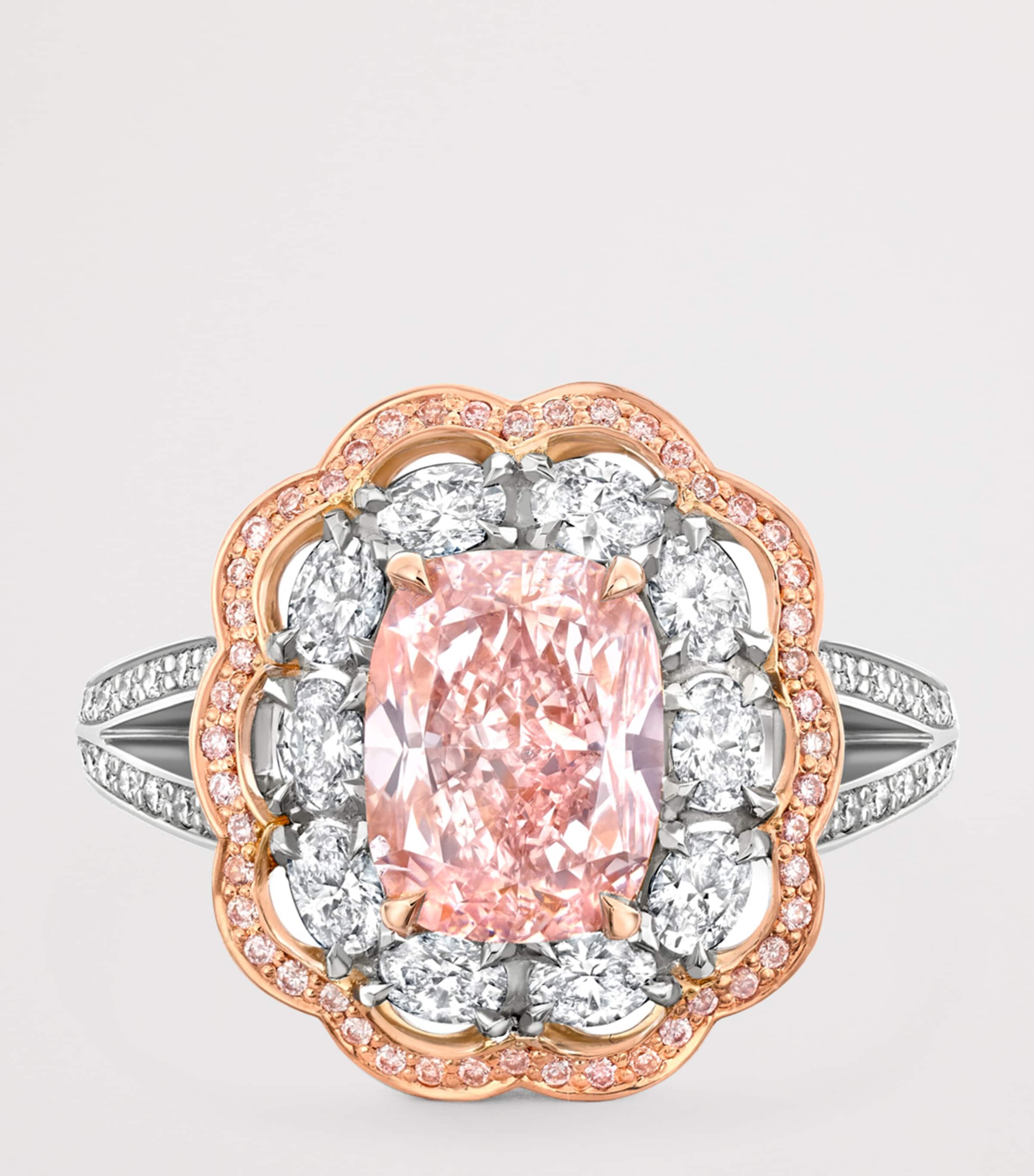 Platinum, Rose Gold and Diamond Ring SILVER Image 3