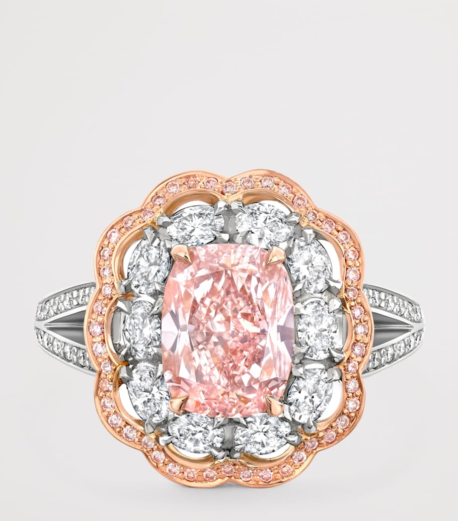 Platinum, Rose Gold and Diamond Ring SILVER Image 3