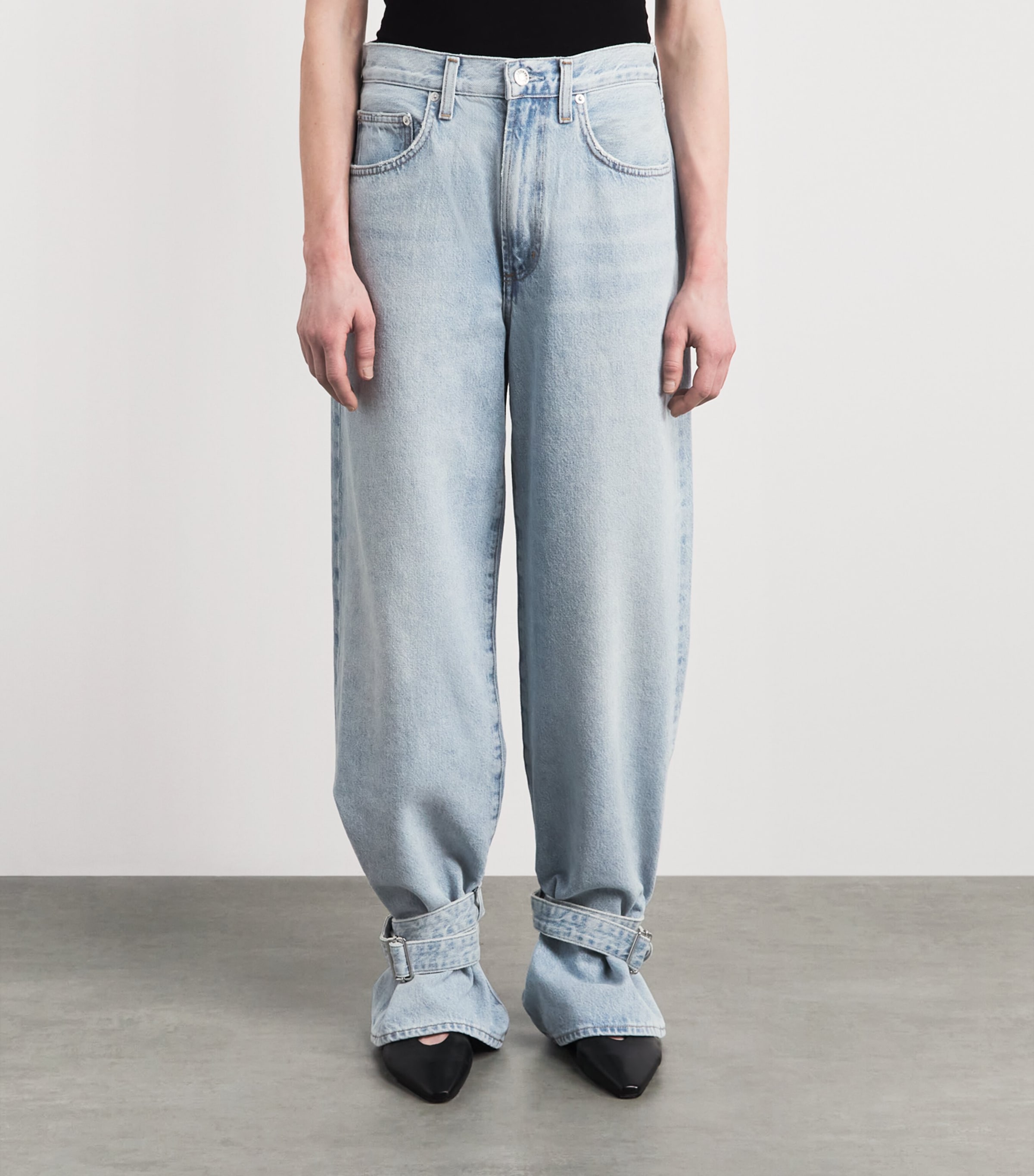AGOLDE Womens Cinched-Hem Jeans Custom Image 4