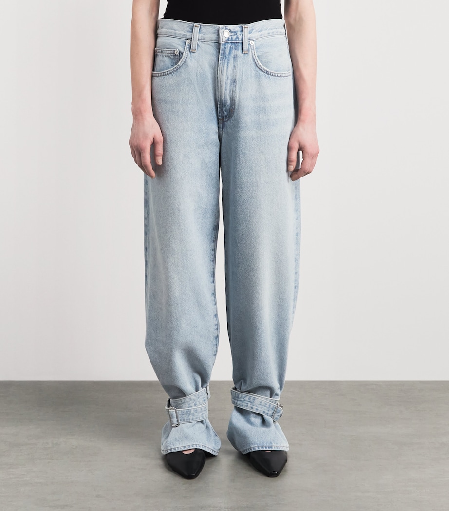AGOLDE Womens Cinched-Hem Jeans Custom Image 4