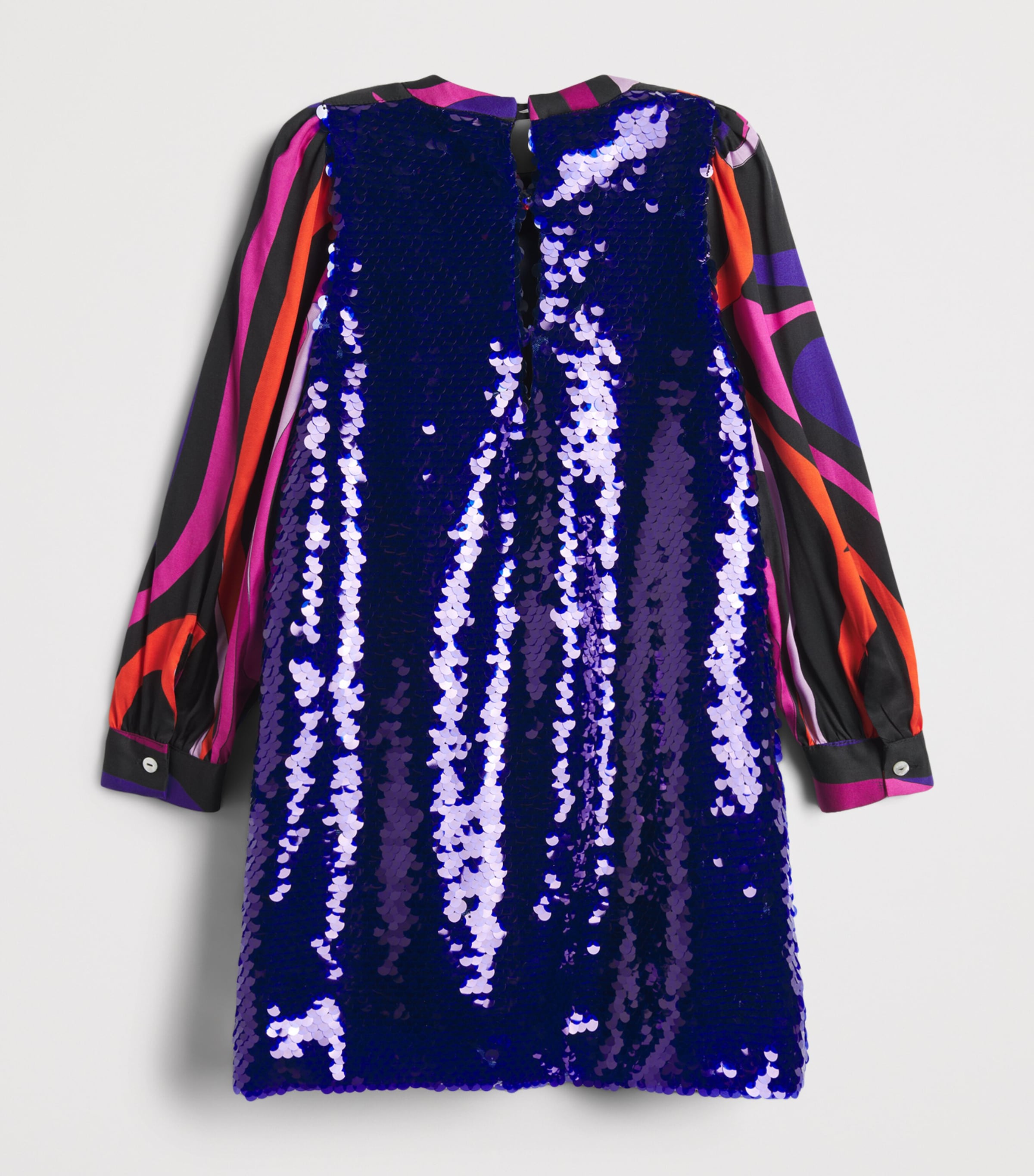 PUCCI Junior Sequin Print-Trim Dress (4-14 Years) Blue Image 2