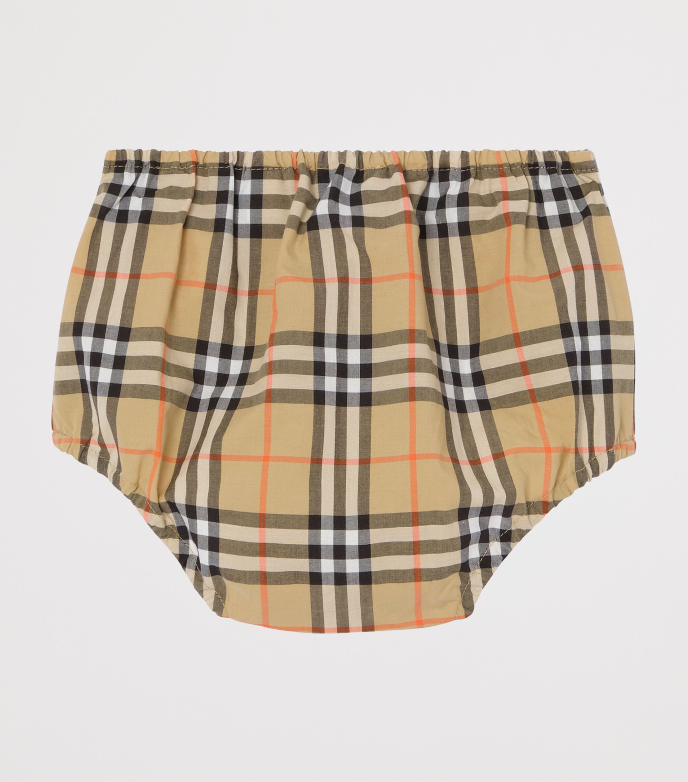 Burberry Kids Cotton Check Dress and Bloomers Set (1-18 Months) Sand Ip Check Image 5