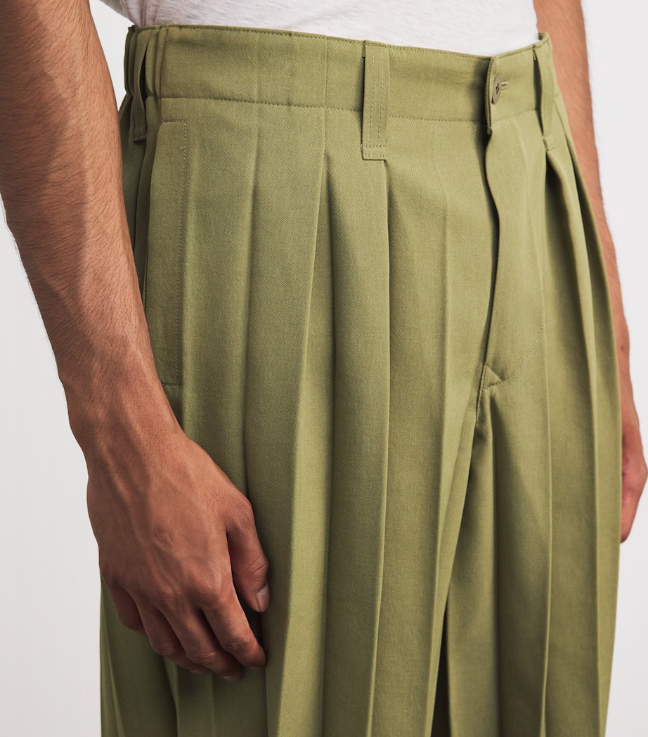 Pleated Edge Ensemble Shorts 65-KHAKI Image 6