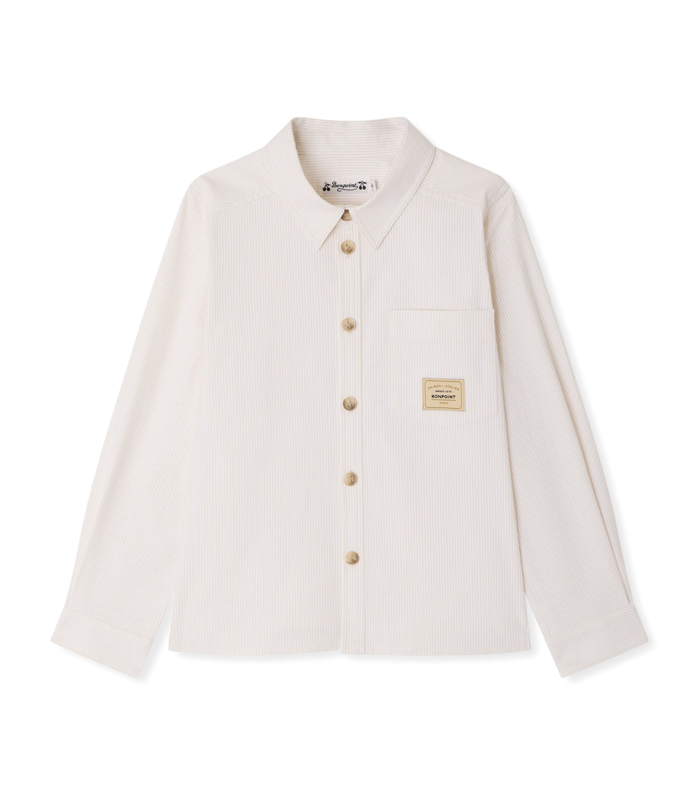 Bonpoint Cotton Logo-Patch Shirt (10-14 Years) Ficelle Image 1