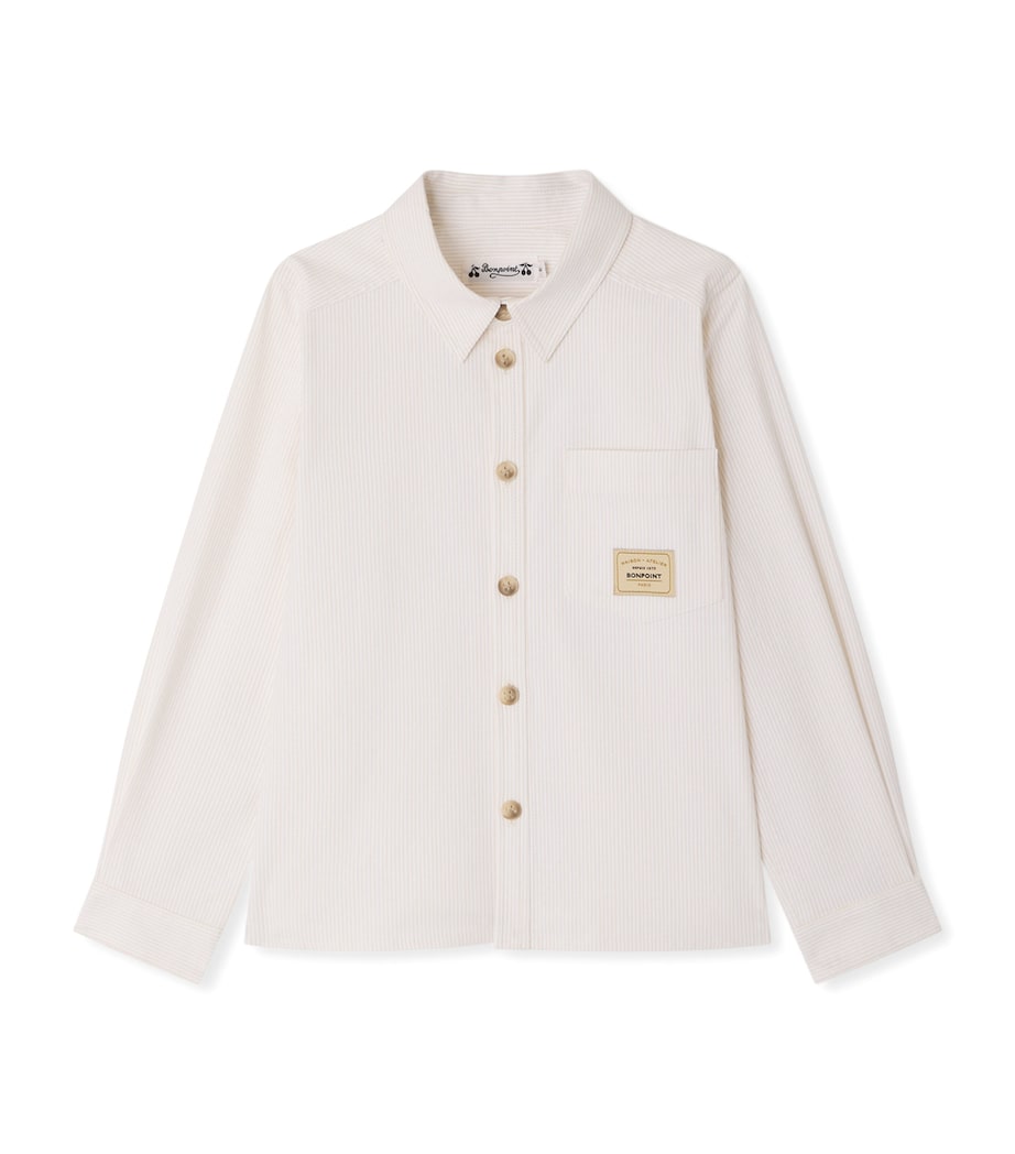 Bonpoint Cotton Logo-Patch Shirt (10-14 Years) Ficelle Image 1