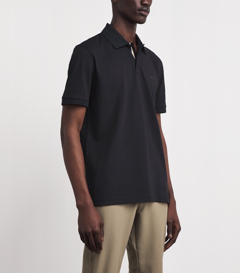 BOSS Mens Pima Cotton Logo Polo Shirt Dark Image 4