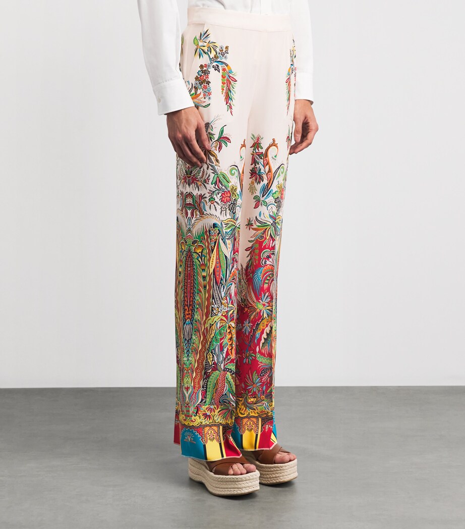 Etro Womens Silk Paisley Tailored Trousers Prnt/white Bs Image 4