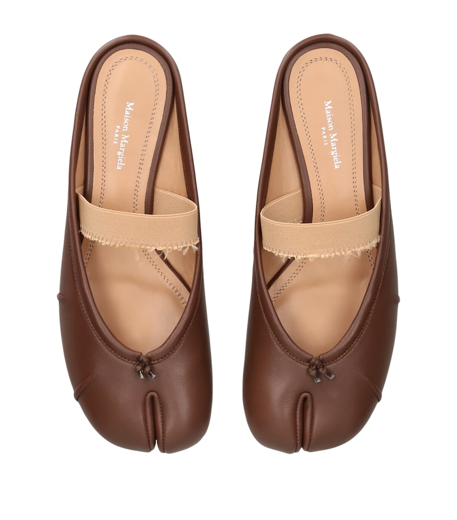 Leather Tabi Ballet Mules BROWN Image 5
