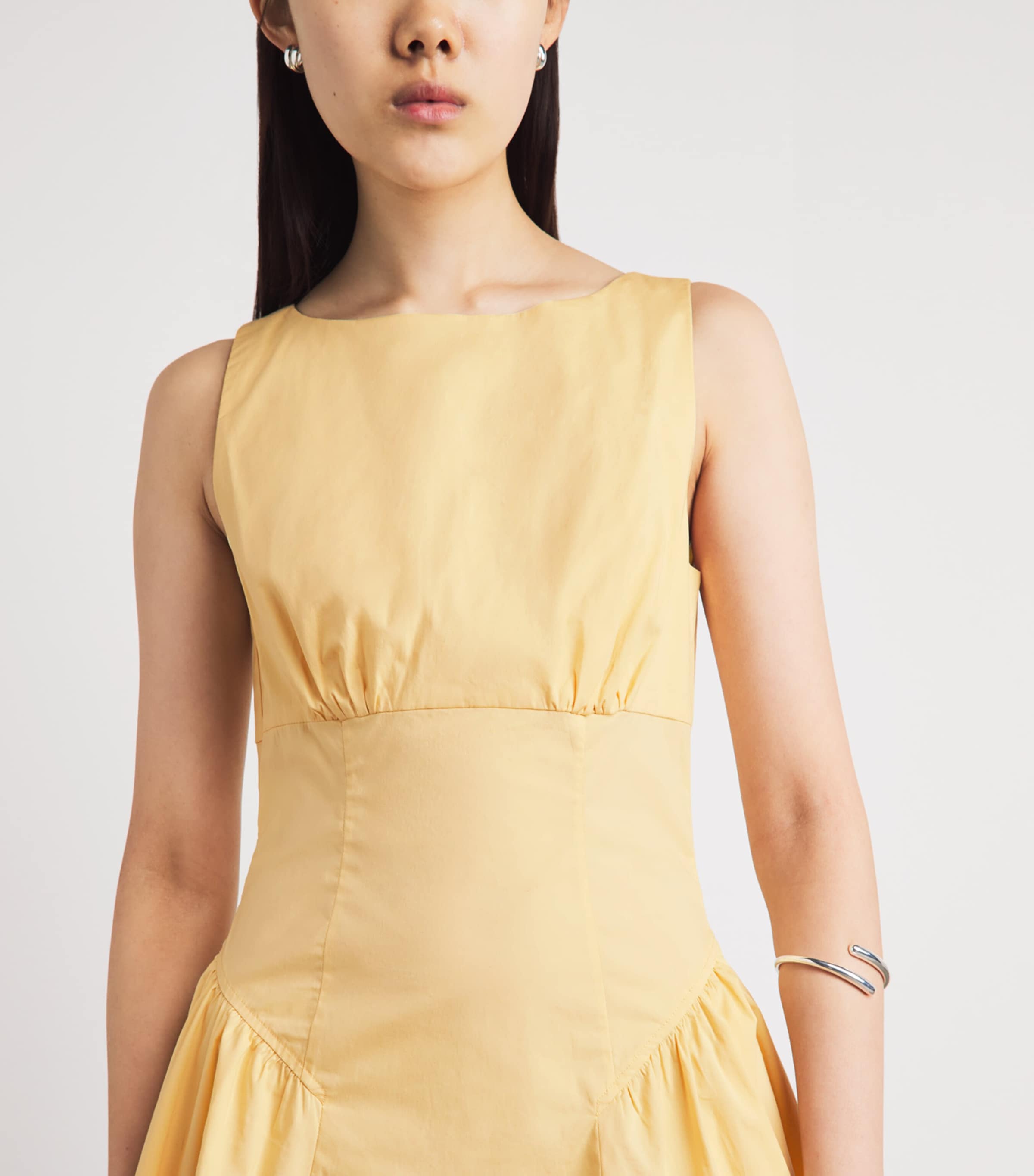 STAUD Womens Cotton Poplin Gwen Mini Dress Butter Butr Image 5