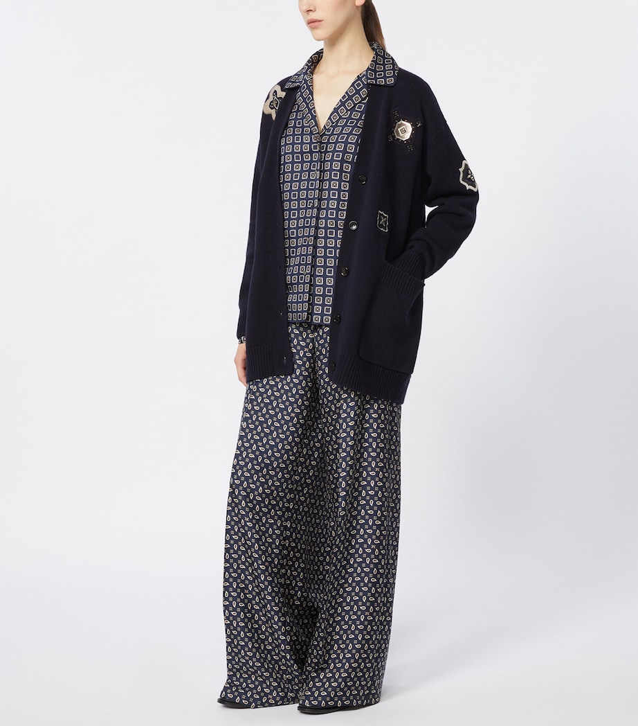 Silk Twill Printed Wide-Leg Trousers ULTRAMARINE Image 2