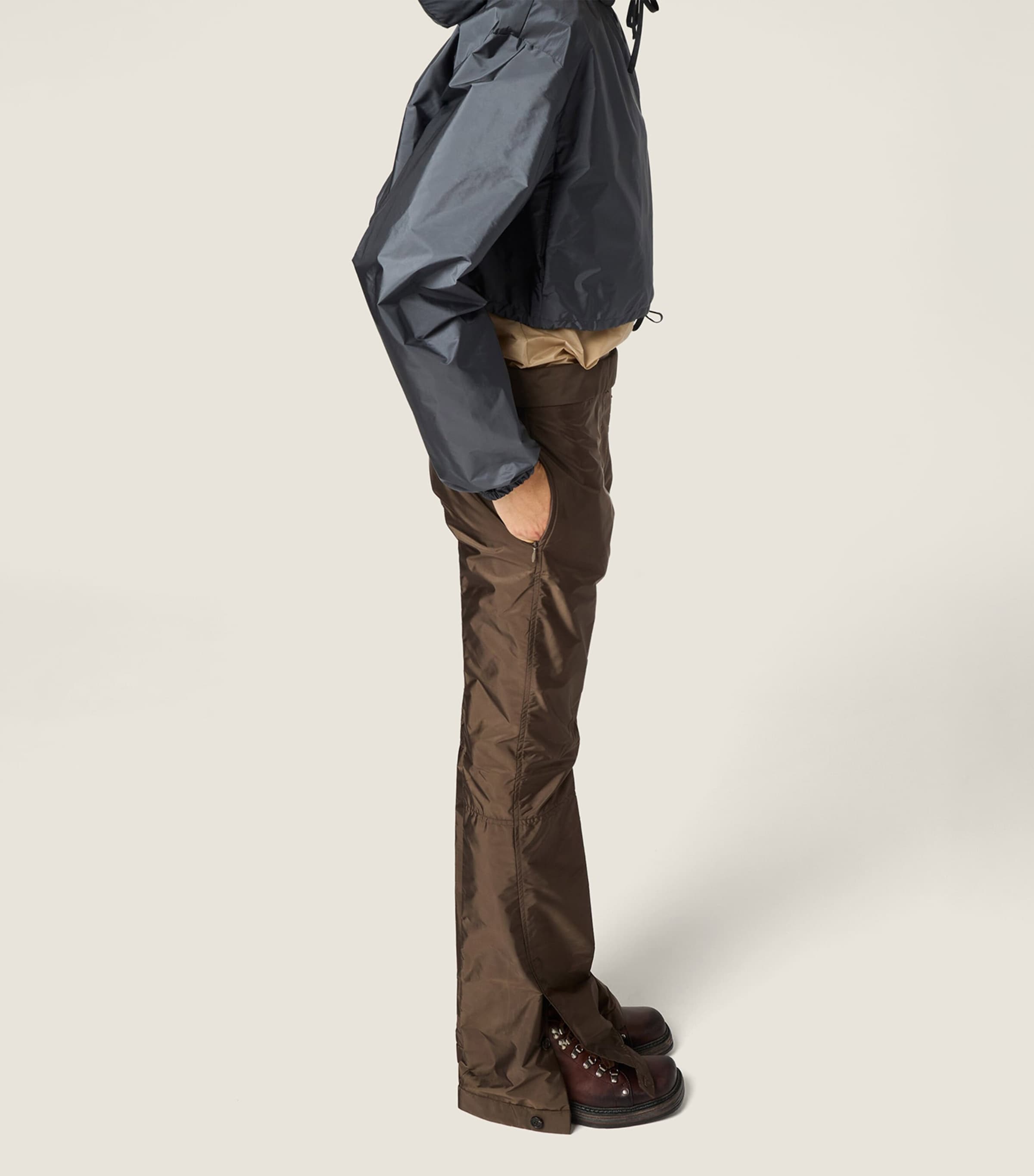 Miu Miu Womens Technical Fabric Flare Trousers Brown Image 5