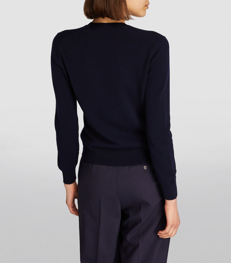 Cashmere V-Neck Sweater NAVY Image 4