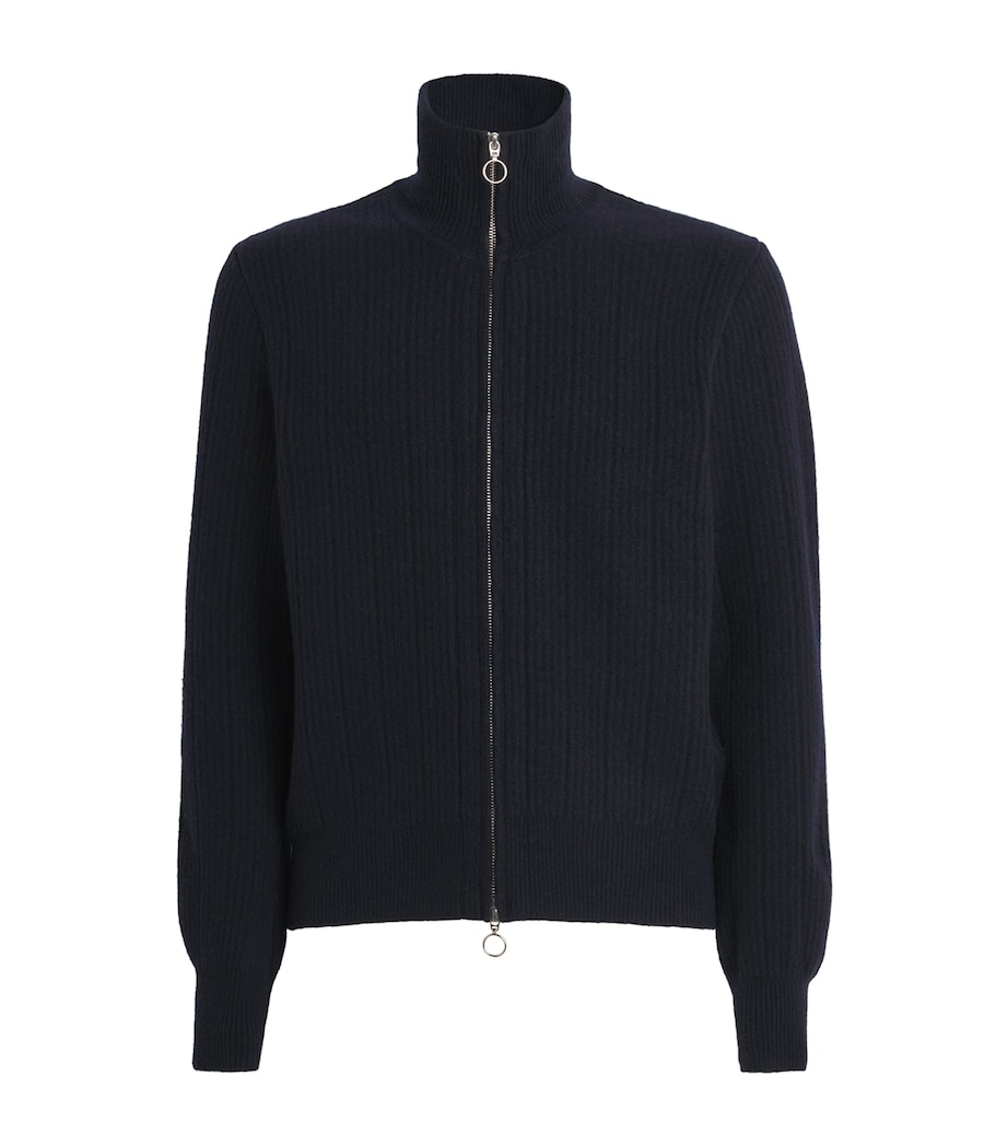 Merino Wool Kilbridge Cardigan NAVY/BROWN Image 1