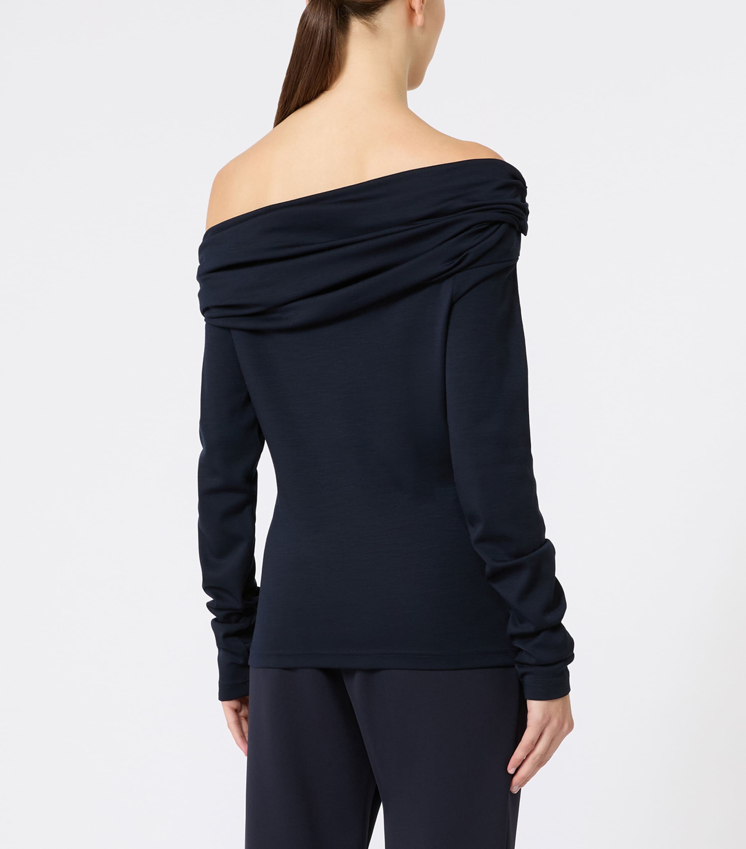 Virgin Wool Draped Blouse ULTRAMARINE Image 3