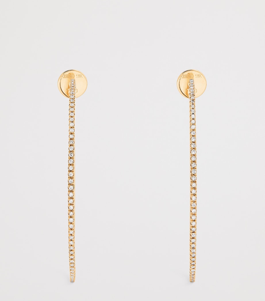 Yellow Gold and Diamond Pavé Hoop Earrings YELLOW GOLD Image 3