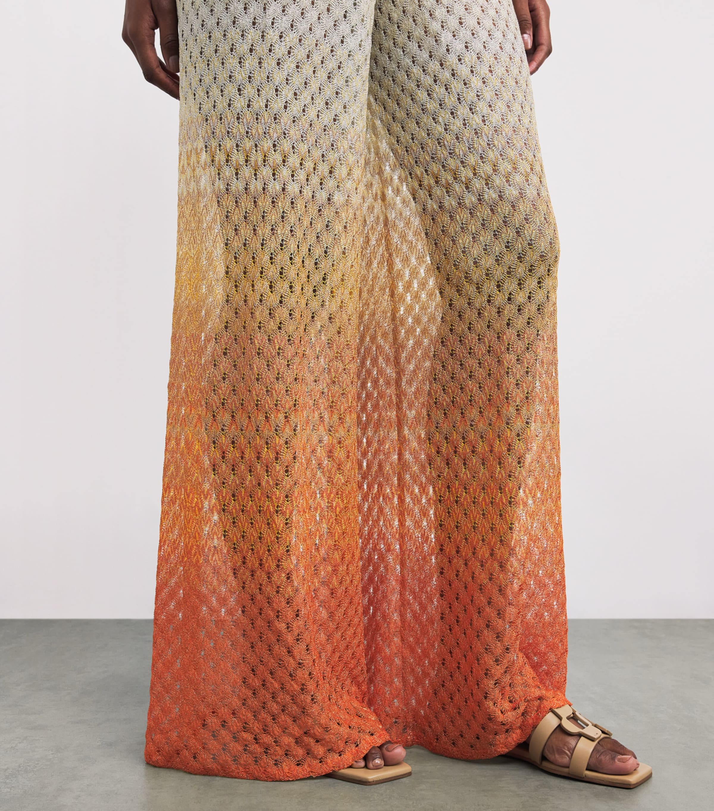 Crochet Wide-Leg Jumpsuit S4183 ORANGE TONES Image 6