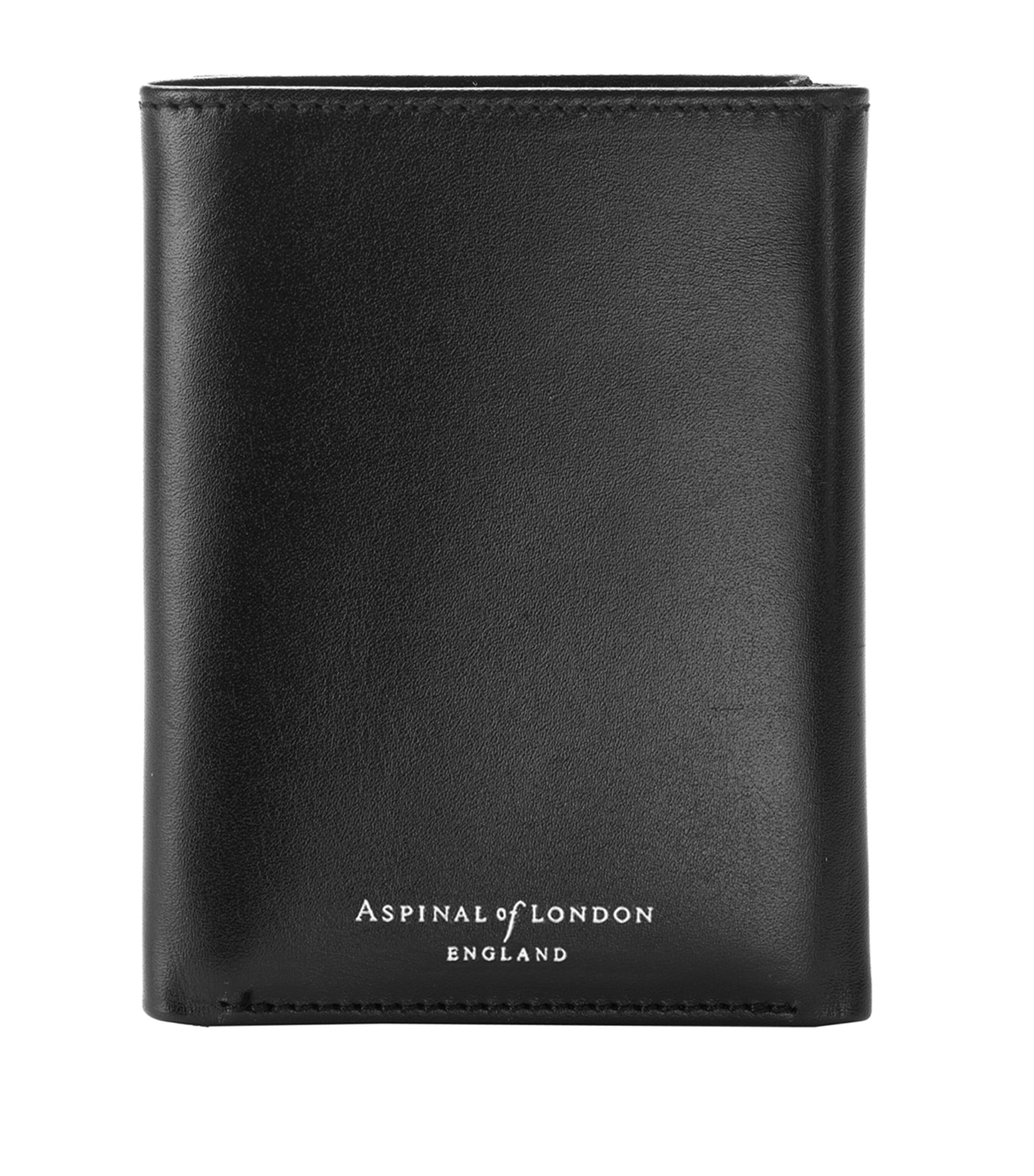 Leather Trifold Wallet BLACK Image 2