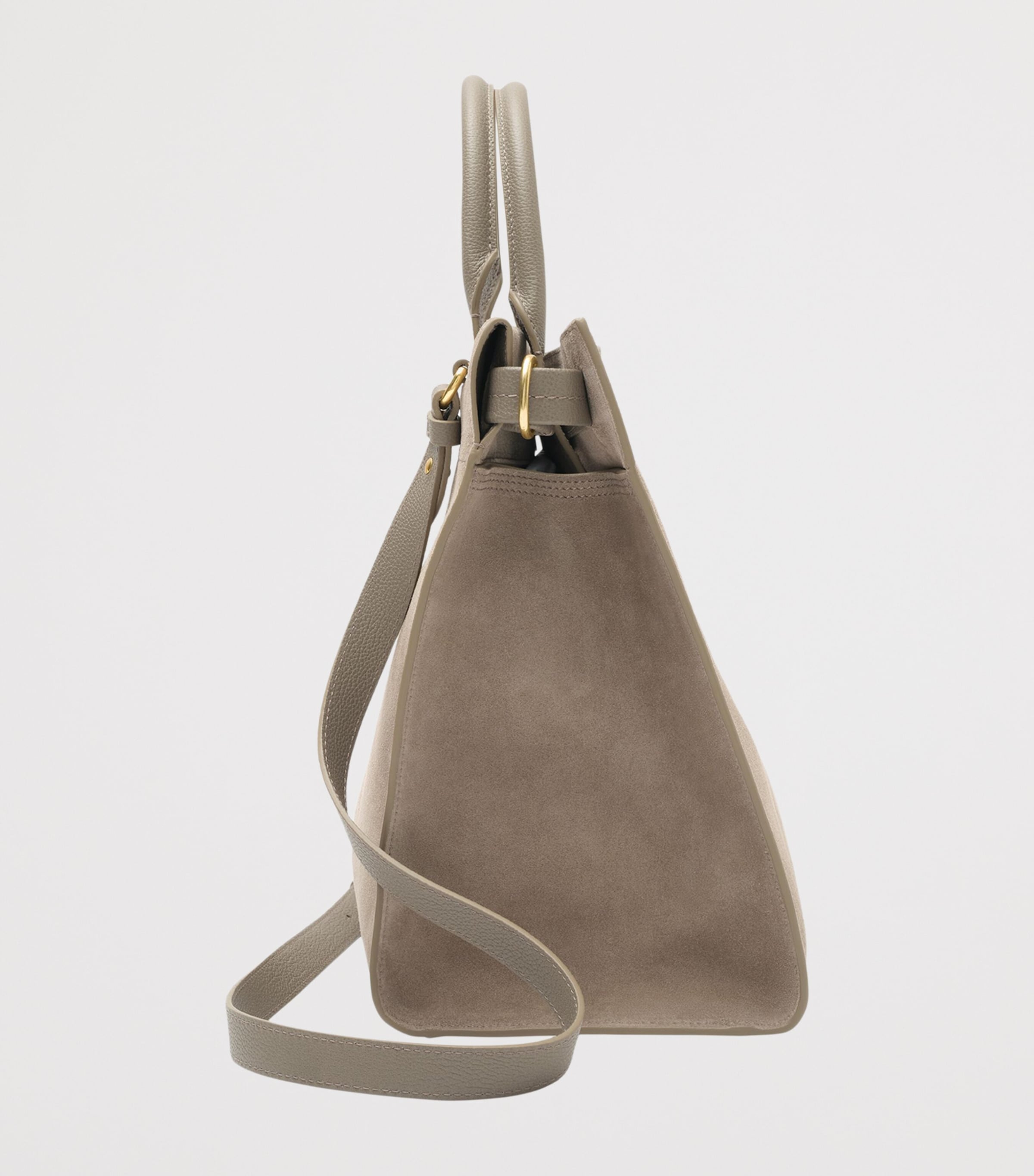 Burberry Medium Suede Cotswolds Tote Bag Taupe Image 2