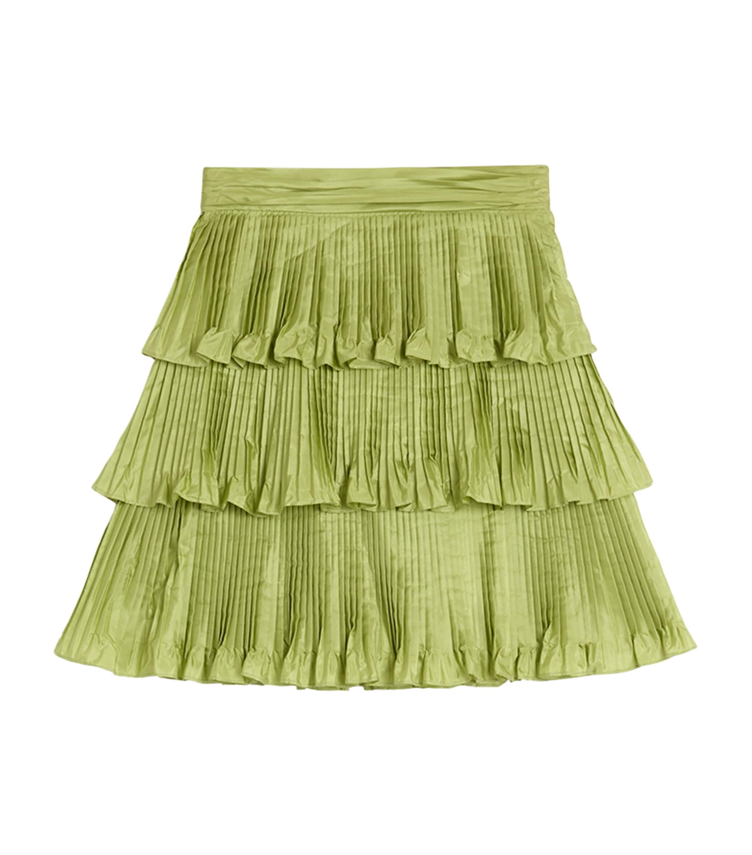 Valentino Green Taffet Skirt In Green