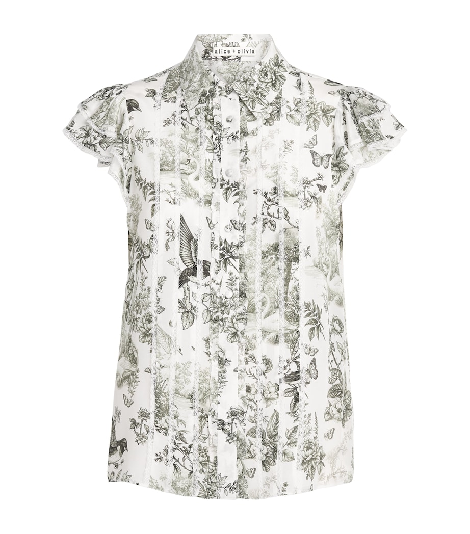 Alice+Olivia Womens Ruffle Minda Blouse Daybreak Image 1