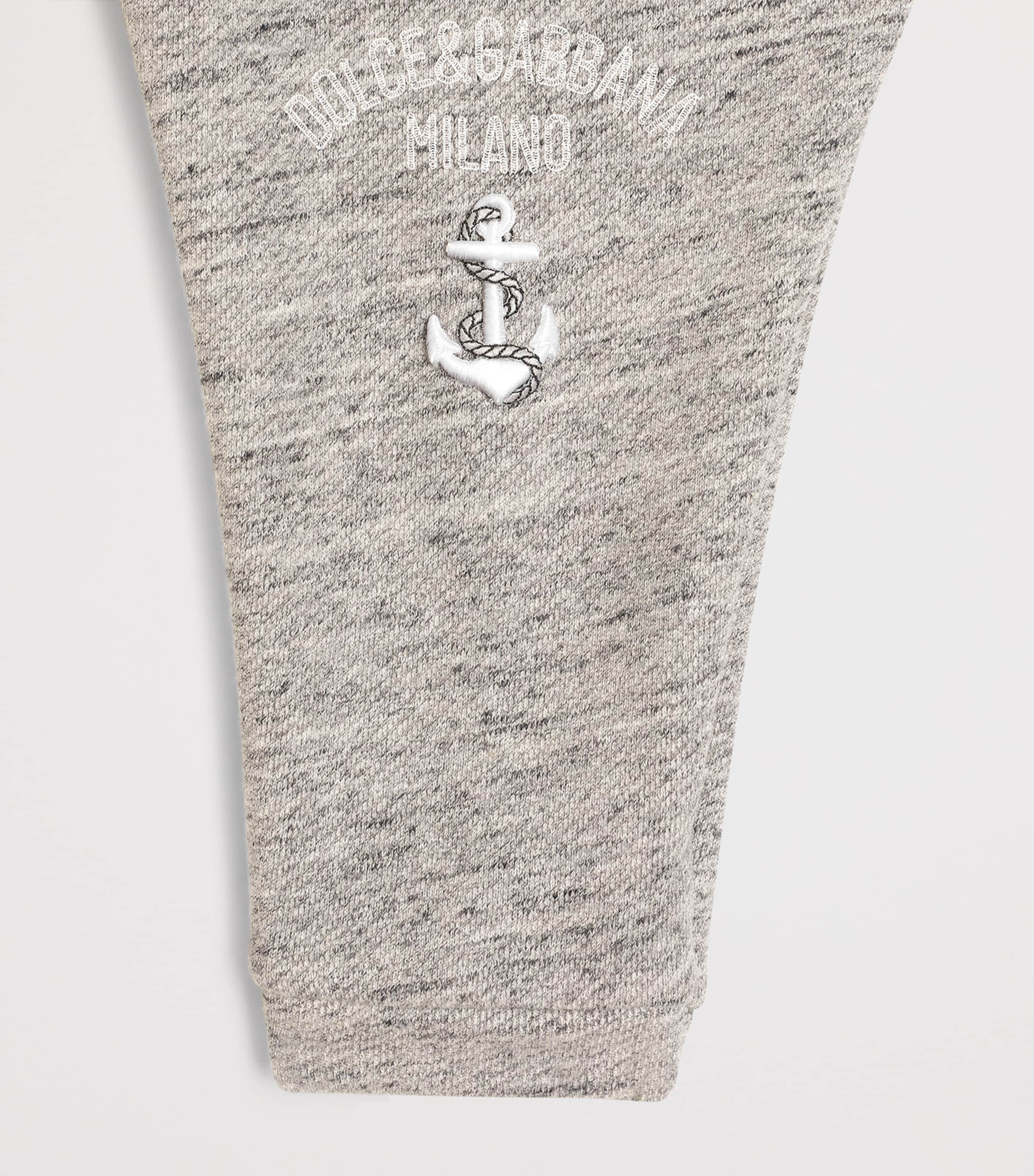 Dolce&Gabbana Kids Cotton Logo Drawstring Trousers (3-30 Months) Melange Grey Image 4