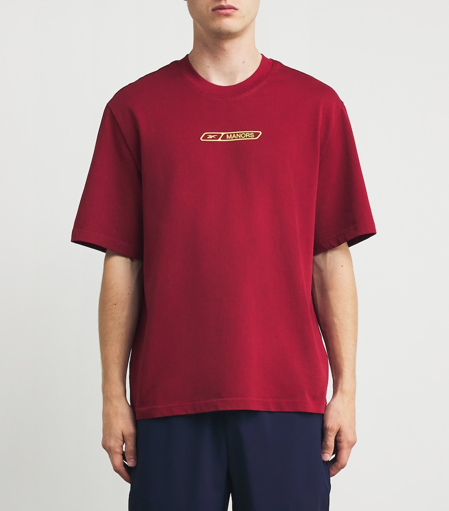 x Reebok Cotton Logo T-Shirt BURGUNDY Image 3