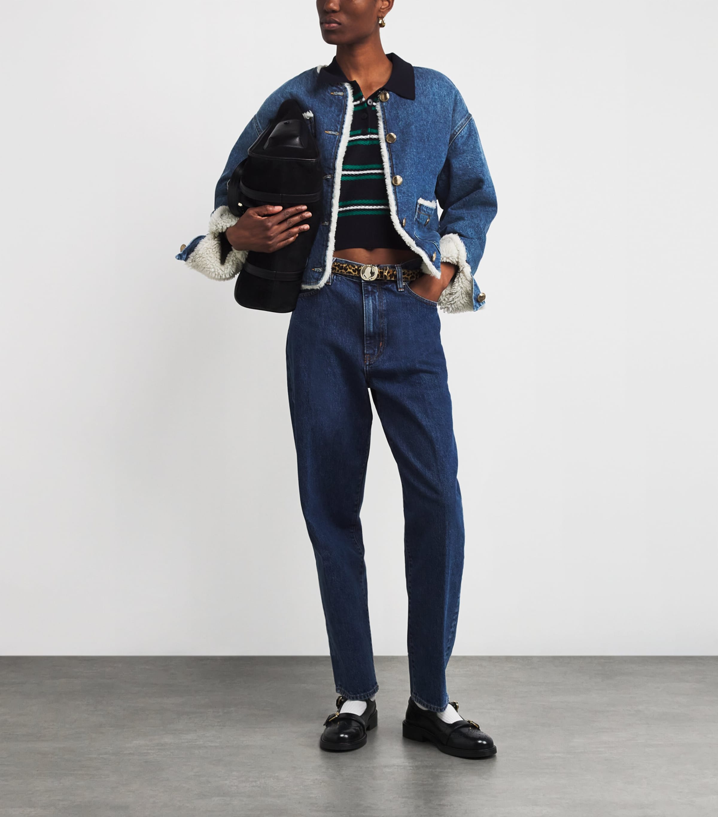 Faux Shearling-Lined Denim Jacket BLUE JEAN Image 2