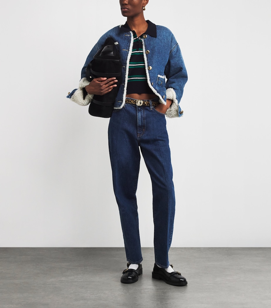 Faux Shearling-Lined Denim Jacket BLUE JEAN Image 2