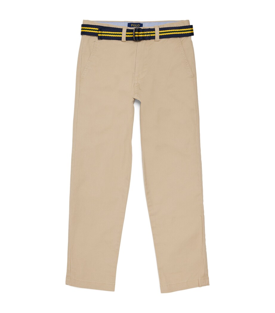 Stretch-Cotton Belted Bedford Trousers (8-16 Years) CLASSIC KHAKI Image 1