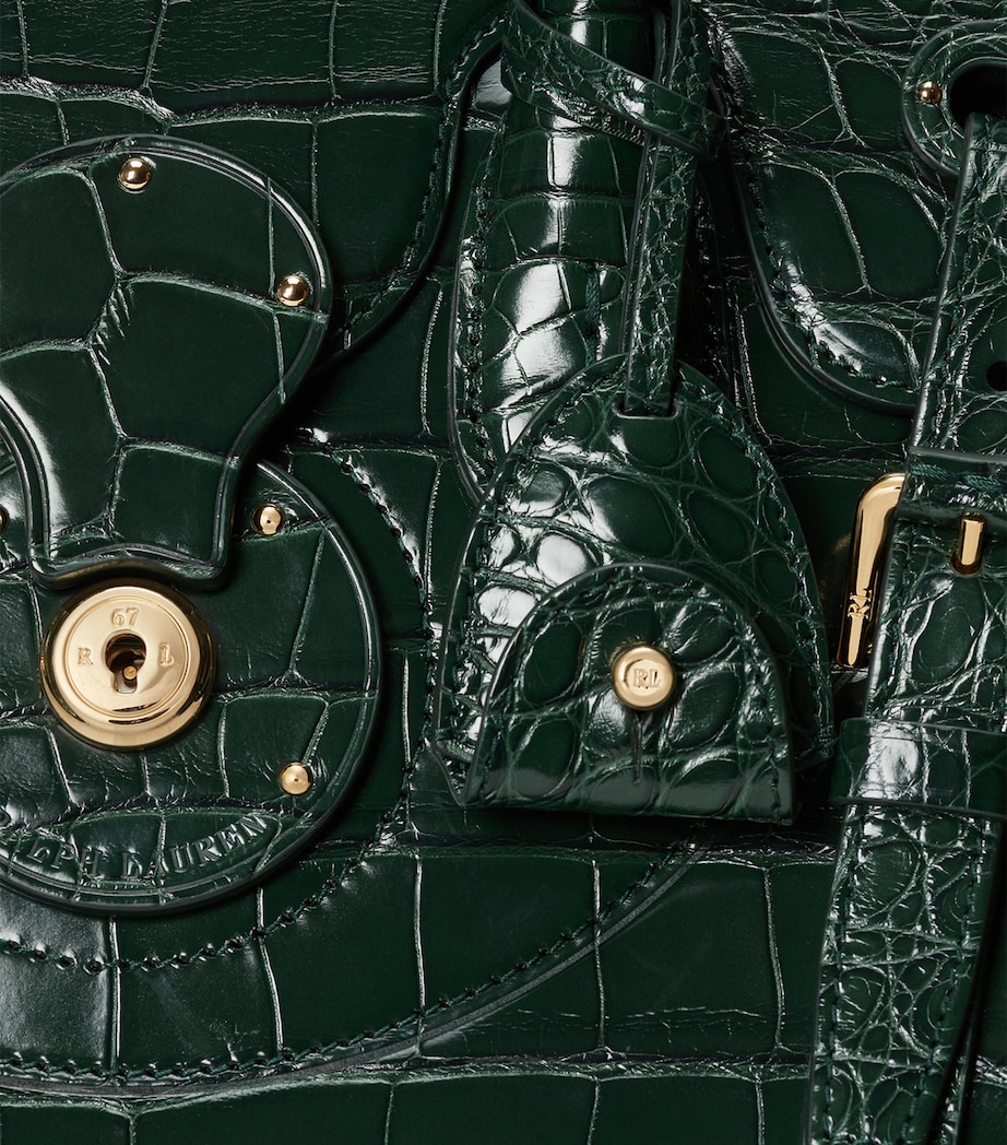 Ralph Lauren Collection Alligator Leather Ricky 33 Top-Handle Bag Harrods Green (tbc) Image 5