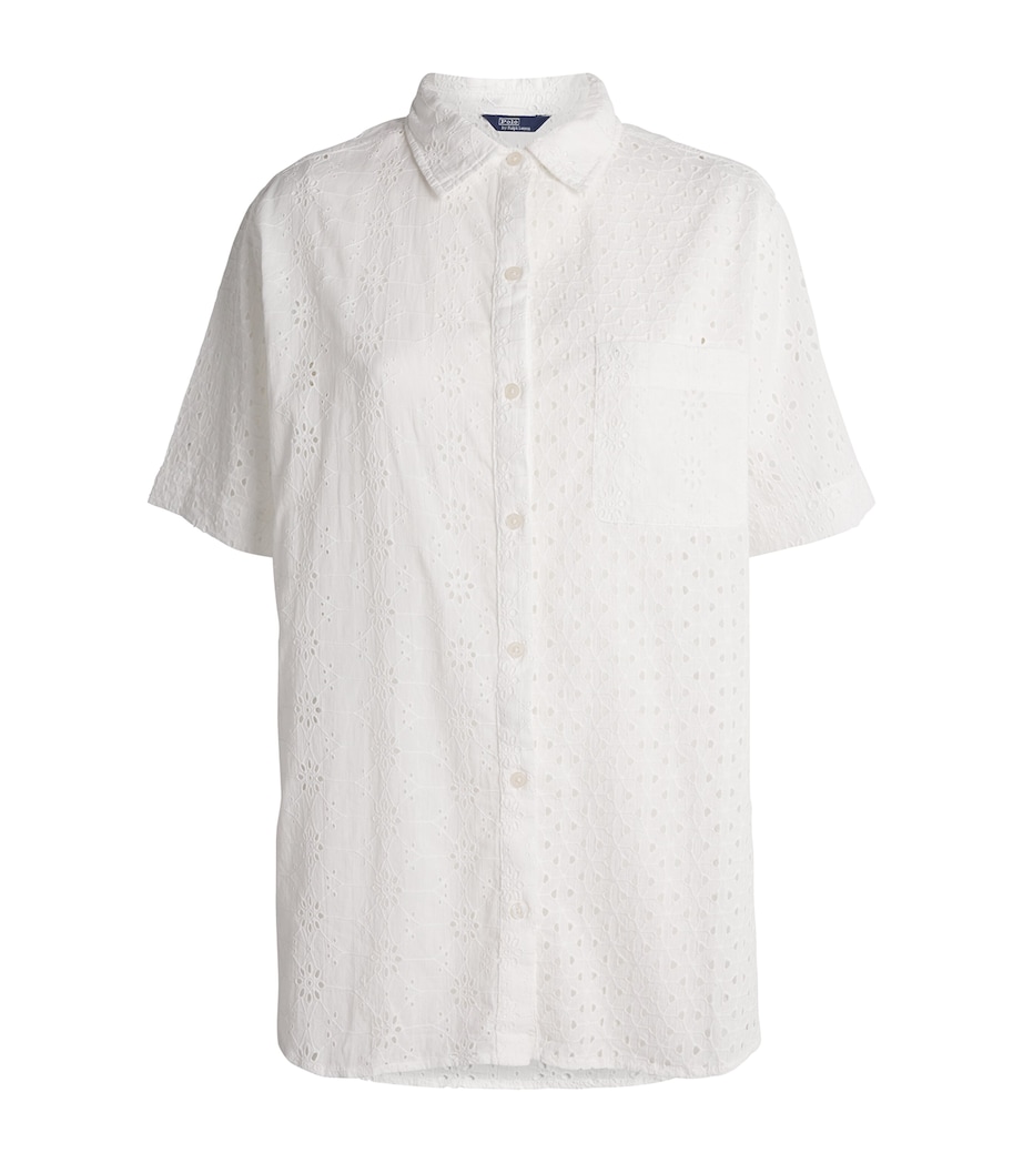 Broderie Anglaise Shirt and Shorts Set WHITE Image 1