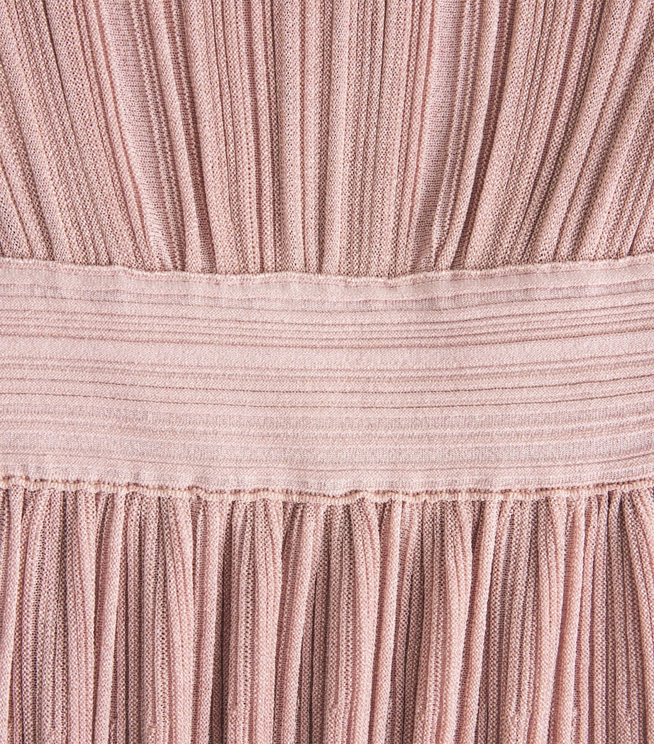 VALENTI Womens Knit Metallic Maxi Dress Candy Pink Image 6