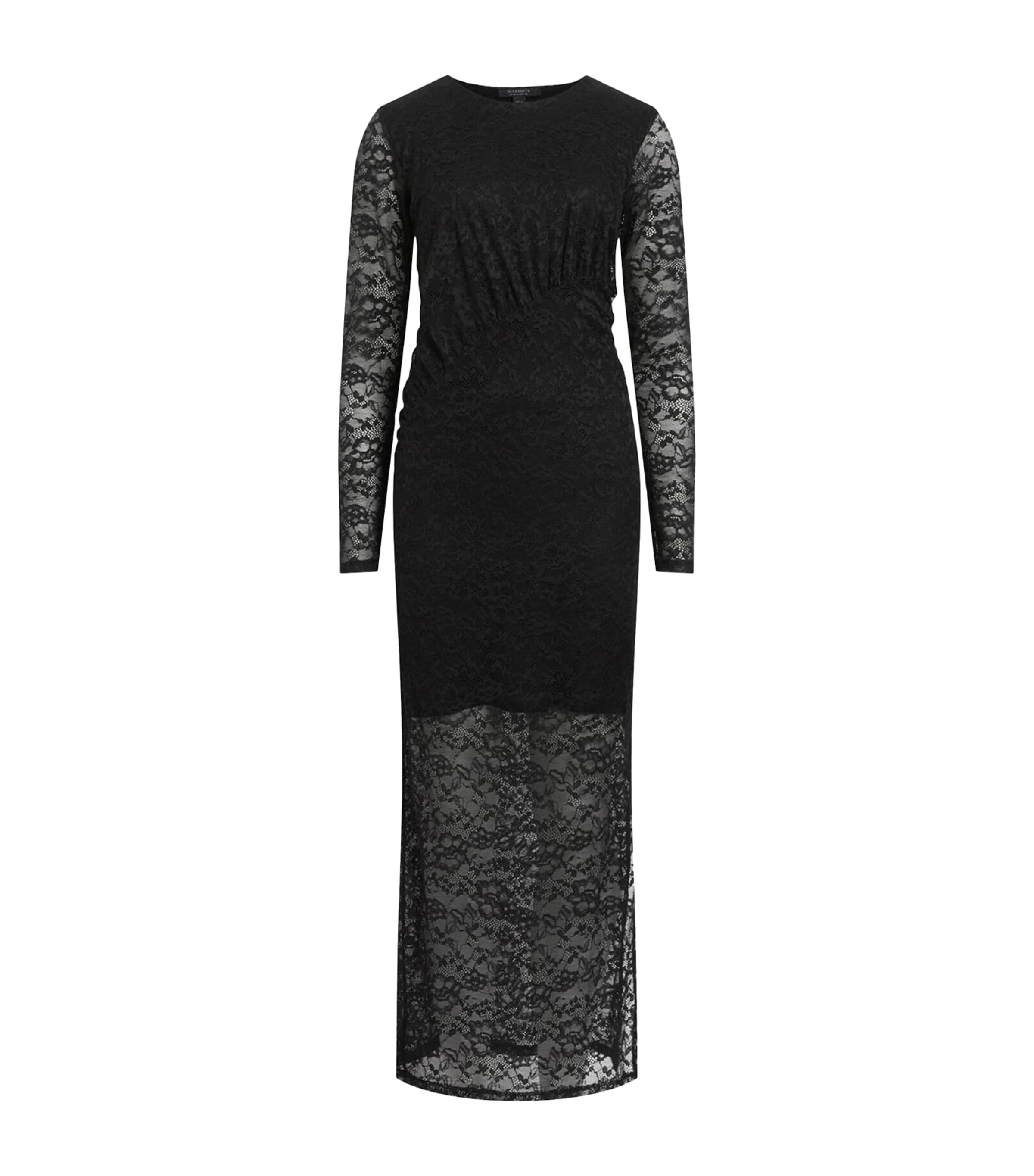 AllSaints Black Lace Edana Midi Dress | Harrods FR